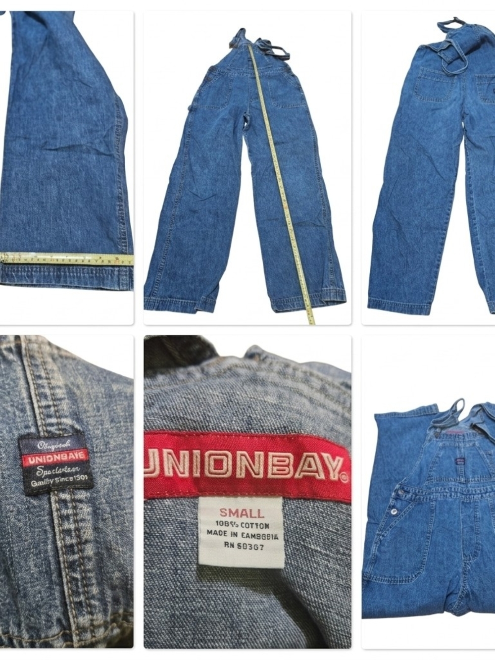​Vintage Unionbay Denim Overalls Womens Small Y2K 90s Carpenter Wide Leg Bib